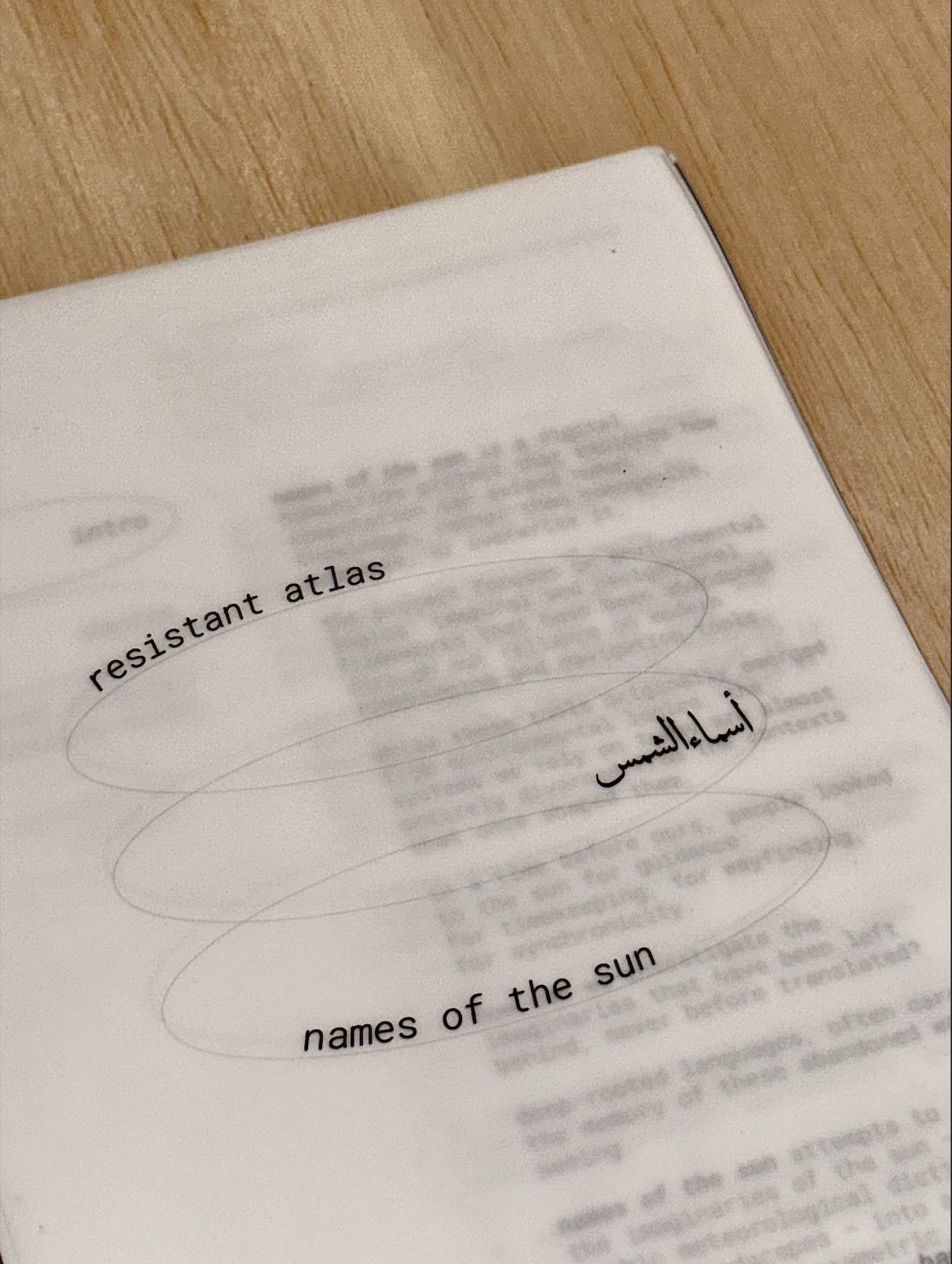 Names of the sun booklet